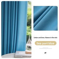 Thickened Cotton Linen Curtains Bedroom Blackout Double-Sided Customizable for Entire House H2.7- 4m