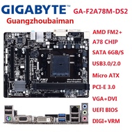 Used Gigabyte FM2+ F2A68HM-DS2 Mainboard DDR3 A55 A58 A68H A75 A78 A85X A88X AMD FM2 FM1 A68 Desktop