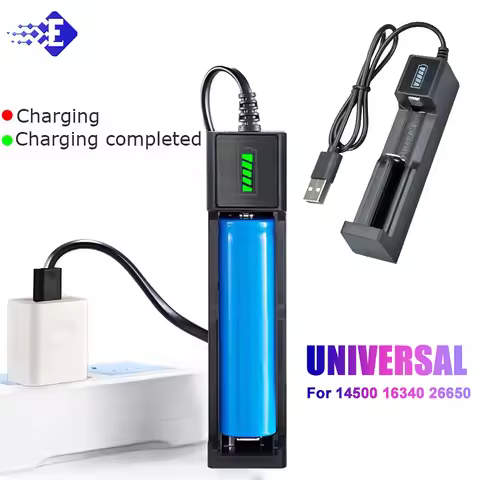 18650 Battery Charger 1 Slot Dual 18650 Rechargeable Lithium Battery Charger Compatible Multiple Bat