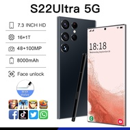 【CAN COD+READY】Original phone S22 Ultra 5G S22Ultra 5G 7.3 Inch HD full screen hp 12G RAM 1TGB ROM 4