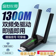 【全網最低價】!免驅動1300m雙頻usb無線網卡5G千兆高速wifi筆記本臺式機電腦wi