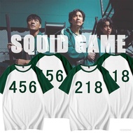 Squid Game NO.456 trendy short sleeved oversized loose T-shirt Halloween personalized casual sports 