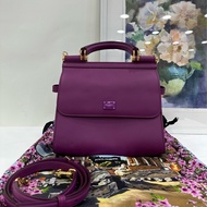 D&G/Dolce&Gabbana杜嘉班納 Sicily西西里包 紫色牛皮手提包