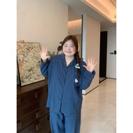 baju tidur perempuan pyjamas Nakal perut bersaiz besar lemak MM200jin musim luruh seluar lengan panj