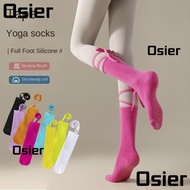 OSIER1 Dance Socks, Breathable Lace-up Yoga Socks,  Comfortable Candy Color Anti-Slip Mid-calf Socks