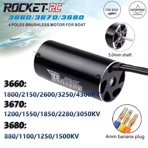 SURPASS HOBBY Waterproof Rocket-RC 3660 3670 3680 Brushless Motor for 800-1000mm RC Feilun Fishing B