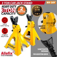 ALLEFIX 1 pair Heavy Duty 3 TON Car Jack Stand With Safety Lock Jet Kereta