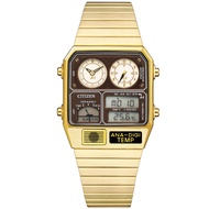 Citizen Dual Time Gold Digital JG2103-72X Stainless Analog Chronograph Unisex Watch NEW w/ Warranty