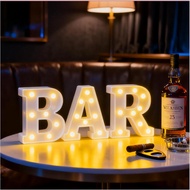 BAR sign, Hangable Illuminated Marquee Letter Lights, Battery-Powered LED Letter Lights for Pub ... 