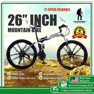 mountain bike 26” Inch Wheel 21 Speed Gear Foldable Mountain Bikes Double Suspension MTB Road Bike Disc Brake Folding Bicycle Basikal