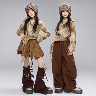 Hot-selling Girls jazz Dance Costume Dune Wasteland Style Wear Children jazz Hip-Hop Girl Group Perf