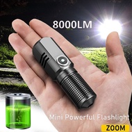 LED torchlight powerful flashlight rechargeable heavyduty original Zoomable flashlight Aluminum Alloy Use 16340 18650 Battery mini flashlight waterproof original emergency light