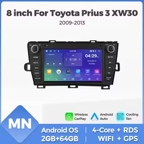 android 15 Car Radio For Toyota Prius 3 XW30 2009 - 2015 Multimedia Player GPS Navigation Carplay In
