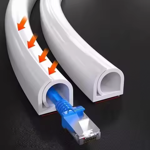 1PC 1m/39.37in TV Cable Management Cord Hider Cord Organizer Raceway Kit System Covers Cables PVC Tr