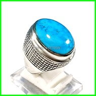CINCIN BATU AKIK NATURAL PIRUS BIRU TIBET POLOS BODYGLASS