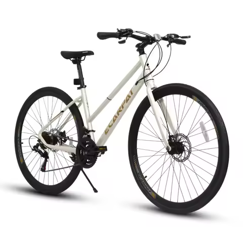 700c Hybrid Bike for Adults 5'3"-5'9", 21-Speed Urban Commuter Bicycle with Dual Disc Brakes, 16.5" 