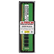 A-Tech 32GB DDR4 2666 MHz UDIMM PC4-21300 (PC4-2666V) CL19 DIMM 2Rx8 Non-ECC Desktop RAM Memory Modu