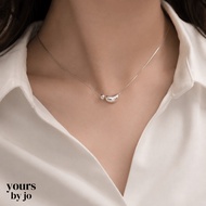 Yours by Jo S925 Sterling Silver Twin Bean Necklace