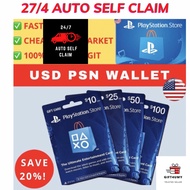 [24/7 Self Claim ][USA] PSN USD PlayStation Network Top Up Prepaid Card US | PSN Top Up $10 $20 $25 
