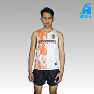 AERON Singlet Olahraga Sport Men Atletik Jersey Motif Duality Orange White
