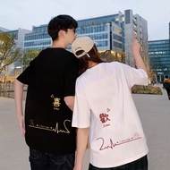Couple Short t-Shirt Korean Version Like Printed Five-Point Short-Sleeved Top Casual Boy Plain t Sum