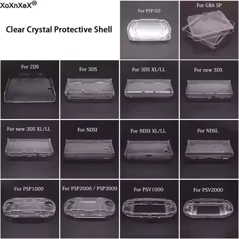 1pc Plastic Clear Crystal Protective Hard Shell Skin Case Cover For GBA SP NDSL DSI NDSi XL 2DS 3DS 