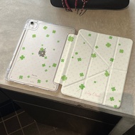 Dot Clover Apple iPad 11 Protective Case Air 7/6 Protective Case Pro 2024 with Pen Slot Air 5/4 Wome