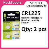 [2pcs $3.30] SCRCEO CR1225 Lithium 3V Button Battery 1225 [FAST SHIP OUT]