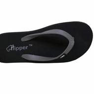 PRIA HITAM Men's Flip Flops FLIPPER original Black Gray rubber slipper - 44