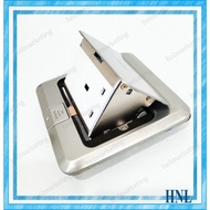 IMITOS STAINLESS STEEL FLOOR MOUNTED 13A SOCKET METAL HEAVY DUTY FLIP COVER POP UP 3 PIN SOCKET WITH
