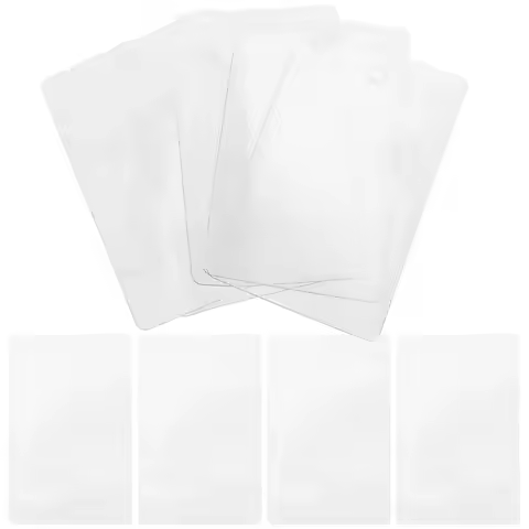 100Pcs PVC Shipping Label Sleeves Clear Index Card Holders Reusable Protective Card Pockets for Libr