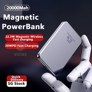 Vistas Magnetic Powerbank 22.5W Fast Charging 20000mAh Power Bank Portable Charger for iPhone Samsun