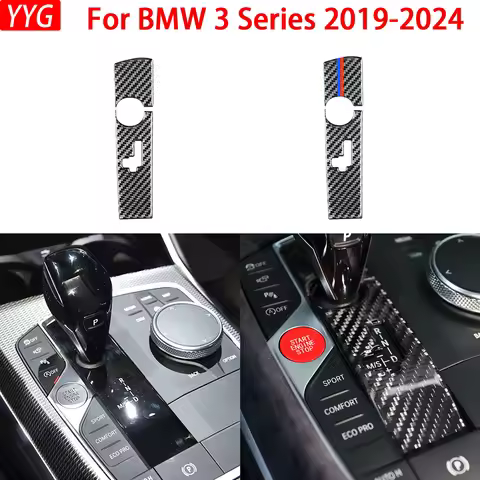 Automotive Gear Shift Stickers For BMW 3 Series G20 G28 325li 330d 335 2019-2024 Carbon Fiber Car In