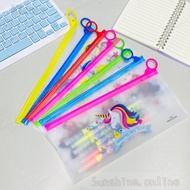 Transparent Frosted Cartoon character waterproof file zip lock storage pouch pencil pouch