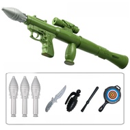 Childrens Toy RPG Rocket Launcher Model Boys Fun Gun Tube Can Launch Missiles Gift Military Tank Veh