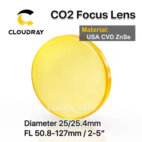 Cloudray USA CVD ZnSe Focus Lens Dia. 25/25.4mm FL50.8/63.5/101.6mm 2-5" for CO2 Laser Engraving Cut