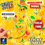 【FREDI STORE】FUSELAB  F3K KK F3000 CARTOON NEXGEN X3 FRUIT STICKERS 2.5CM - 8.5CM DISPOSABLE LABELS 