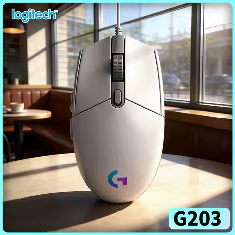 Logitech G203 Wired Gaming Mouse RGB Backlight 8000 DPI Adjustable 6 Buttons 1ms Response 85g Warran