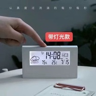 電子 時鐘 閙鐘 透明 夜光 溫度 濕度