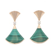 【二手】寶格麗(BVLGARI ) Diva's Dream 孔雀石鑽石耳環 K18PG（粉紅金）鑽石 Diva's Dream 孔雀石鑽石耳環