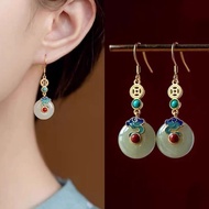 祥云平安扣复古民族风气质耳环耳坠复古中国风优雅宫廷风耳饰Xiangyun Ping An Buckle Retro Ethnic Style Elegant Earrings20251107