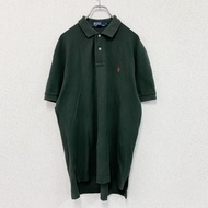 Ralph Lauren Polo 短袖 polo 衫，綠色，M 碼，古著。