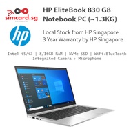 HP EliteBook 830 G8 Laptop Notebook PC - 13.3" Display - Intel i5 / i7 + 8/16GB RAM + SSD + HP Singapore Warranty