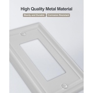 4-Pack Decorator Wall Plate, Off White Outlet Covers, Metal Wall Plate Cover for Receptacle, GFCI Ou