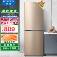 创维 (SKYWORTH) 170升小型双门冰箱家用两门小冰箱 迷你节能低音电冰箱 家用租房冰箱 BCD-170普利金