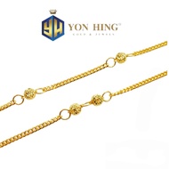 YON HING Anklet Mesin Ball Gold 916