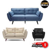 Living Mall Rimeni Series Fabric/Faux Leather Sofa 1/2/3 Seater in 8 Colors