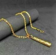 Kalung Nuri Motif Ukir Gold Liontin Bambu Anti Tidak Mudah Luntur