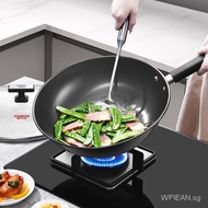 Kangbach Wok Hard Iron Non-Coated Iron Pan32cmNon-Stick Cooker Flat Bottom Frying Pan Induction Cooker Gas Stove Open Flame Universal Kangbach Jian Iron Wok