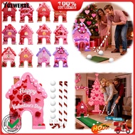 [YW]✯Gingerbread Candy Cane Valentine's Day Golf Game Set Mini Golf Course with Club And 6 Balls for